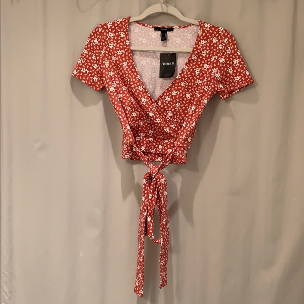 Floral Orange Crop Top